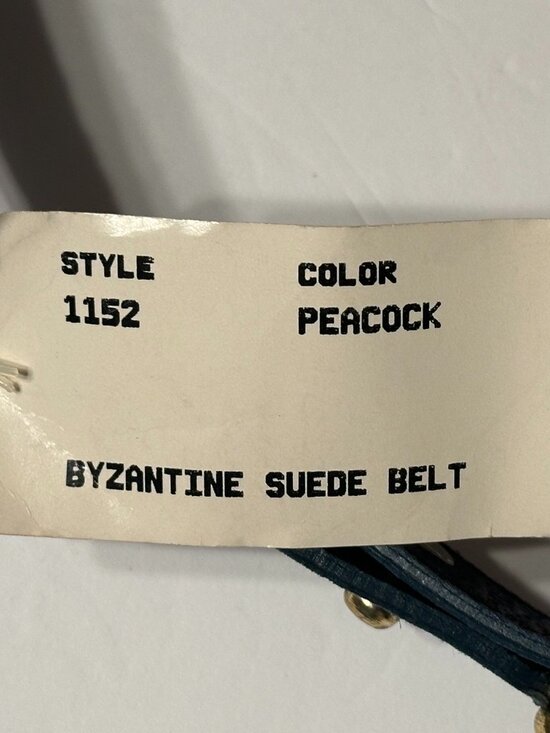 Doncaster Green Suede Belt with Gold/Silver Color Buckle, MED main image 5